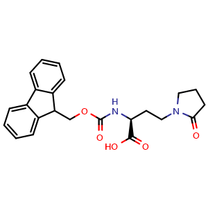 Chemical structure of Fmoc-(S)-2-amino-4-(2-oxopyrrolidin-1-yl)butanoic acid , CAS 2350133-14-9, AChemBlock AD289485