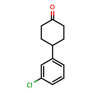 Chemical structure of 4-(3-Chlorophenyl)cyclohexanone , CAS 1048916-71-7, AChemBlock AD289487
