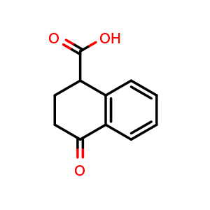 Chemical structure of 4-Oxo-1,2,3,4-tetrahydronaphthalene-1-carboxylic acid , CAS 3123-46-4, AChemBlock AD289488