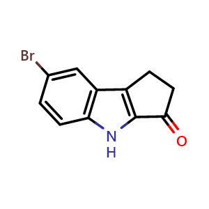Chemical structure of 7-bromo-1,2-dihydrocyclopenta[b]indol-3(4H)-one , CAS 847988-35-6, AChemBlock AD289489