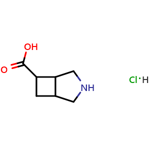 Chemical structure of 3-Azabicyclo[3.2.0]heptane-6-carboxylic acid hydrochloride , CAS 3079660-42-4, AChemBlock AD289490