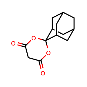 Chemical structure of Spiro[adamantane-2,2'-[1,3]dioxane]-4',6'-dione , CAS 455329-56-3, AChemBlock AD289491