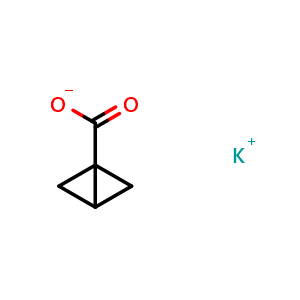 Chemical structure of Potassium bicyclo[1.1.0]butane-1-carboxylate , CAS 1955548-10-3, AChemBlock AD289494