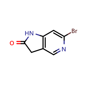 Chemical structure of 6-Bromo-1,3-dihydro-2H-pyrrolo[3,2-c]pyridin-2-one , CAS 1227267-32-4, AChemBlock AD289495