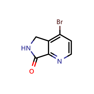 Chemical structure of 4-Bromo-5H-pyrrolo[3,4-b]pyridin-7(6H)-one , CAS 1823870-64-9, AChemBlock AD289503