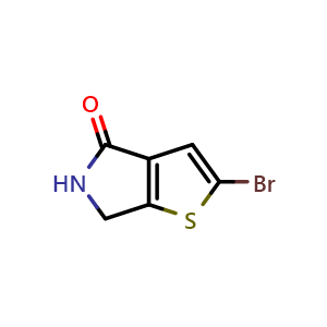Chemical structure of 2-Bromo-5,6-dihydro-4H-thieno[2,3-c]pyrrol-4-one , CAS 1824633-95-5, AChemBlock AD289506