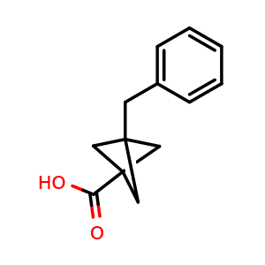 Chemical structure of 3-Benzylbicyclo[1.1.1]pentane-1-carboxylic acid , CAS 2287331-16-0, AChemBlock AD289512