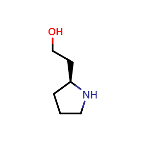 Chemical structure of (S)-2-(Pyrrolidin-2-yl)ethan-1-ol , CAS 66401-62-5, AChemBlock AD289513