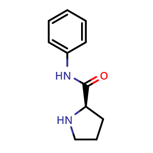 Chemical structure of (R)-N-Phenylpyrrolidine-2-carboxamide , CAS 104261-87-2, AChemBlock AD289525