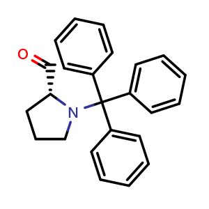 Chemical structure of (R)-1-Tritylpyrrolidine-2-carbaldehyde , CAS 1033699-62-5, AChemBlock AD289526