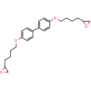 Chemical structure of 4,4'-Bis(4-(oxiran-2-yl)butoxy)-1,1'-biphenyl , CAS 134196-39-7, AChemBlock AD289532