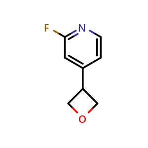 Chemical structure of 2-Fluoro-4-(3-oxetanyl)pyridine , CAS 2256747-94-9, AChemBlock AD289536