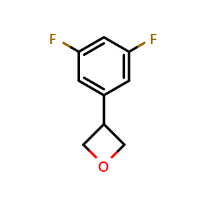 Chemical structure of 3-(3,5-difluorophenyl)oxetane , CAS 1395282-61-7, AChemBlock AD289537