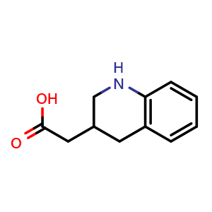 Chemical structure of 2-(1,2,3,4-Tetrahydroquinolin-3-yl)acetic acid , CAS 933756-68-4, AChemBlock AD289540