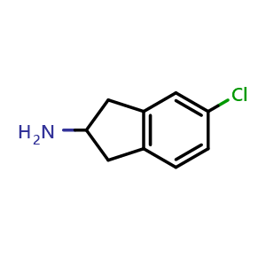 Chemical structure of 5-chloro-2,3-dihydro-1H-inden-2-amine , CAS 73536-83-1, AChemBlock AD289543