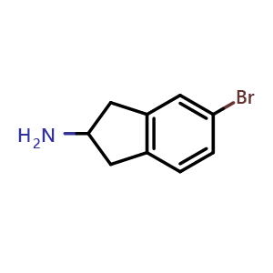Chemical structure of 5-Bromo-2,3-dihydro-1H-inden-2-amine , CAS 73536-88-6, AChemBlock AD289544
