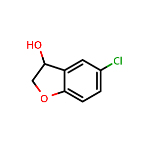 Chemical structure of 5-Chloro-2,3-dihydrobenzofuran-3-ol , CAS 5590-44-3, AChemBlock AD289545