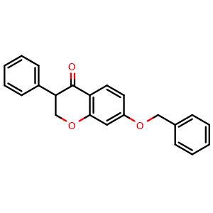 Chemical structure of 7-(benzyloxy)-3-phenylchroman-4-one , CAS 26200-05-5, AChemBlock AD289549