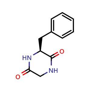 Chemical structure of (S)-3-benzylpiperazine-2,5-dione , CAS 10125-07-2, AChemBlock AD289552