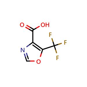 Chemical structure of 5-(Trifluoromethyl)oxazole-4-carboxylic acid , CAS 1432678-50-6, AChemBlock AD289561