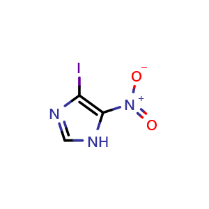 Chemical structure of 4-Iodo-5-nitro-1H-imidazole , CAS 76529-48-1, AChemBlock AD289562