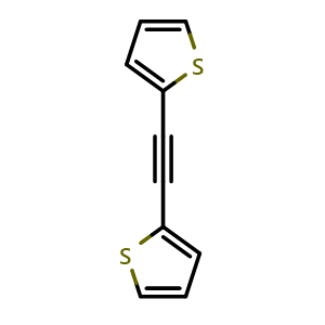 Chemical structure of 1,2-Di(thiophen-2-yl)ethyne , CAS 23975-15-7, AChemBlock AD289570