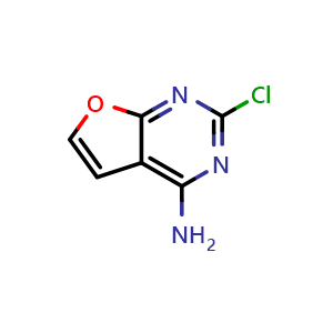 Chemical structure of 2-Chlorofuro[2,3-d]pyrimidin-4-amine , CAS 1784865-05-9, AChemBlock AD289571