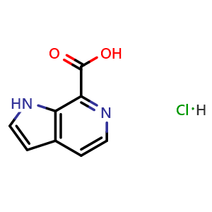 Chemical structure of 1H-Pyrrolo[2,3-c]pyridine-7-carboxylic acid hydrochloride , CAS 2580222-53-1, AChemBlock AD289575