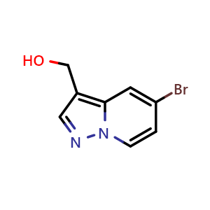 Chemical structure of (5-Bromopyrazolo[1,5-a]pyridin-3-yl)methanol , CAS 1352887-26-3, AChemBlock AD289583