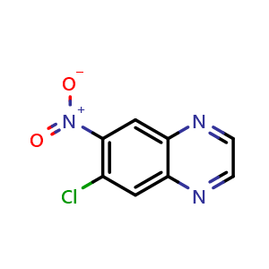Chemical structure of 6-Chloro-7-nitroquinoxaline , CAS 109541-21-1, AChemBlock AD289592