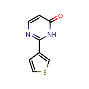Chemical structure of 2-(Thiophen-3-yl)pyrimidin-4(3H)-one , CAS 1155598-08-5, AChemBlock AD289593