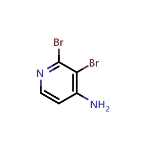 Chemical structure of 2,3-Dibromopyridin-4-amine , CAS 861023-90-7, AChemBlock AD289601