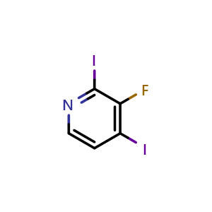 Chemical structure of 3-Fluoro-2,4-Diiodopyridine , CAS 153035-06-4, AChemBlock AD289602