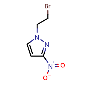 Chemical structure of 1-(2-Bromoethyl)-3-nitro-1H-pyrazole , CAS 885689-61-2, AChemBlock AD289604