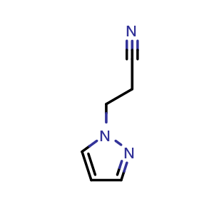 Chemical structure of 3-Pyrazol-1-ylpropanenitrile , CAS 88393-88-8, AChemBlock AD289605