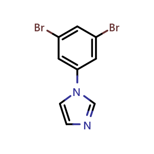 Chemical structure of 1-(3,5-Dibromophenyl)-1H-imidazole , CAS 149797-66-0, AChemBlock AD289608