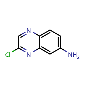 Chemical structure of 3-Chloroquinoxalin-6-amine , CAS 166402-16-0, AChemBlock AD289621