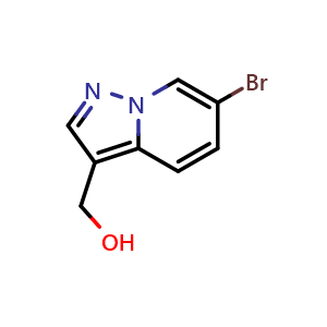 Chemical structure of 6-Bromo-3-(hydroxymethyl)pyrazolo[1,5-a]pyridine , CAS 3047103-38-5, AChemBlock AD289636