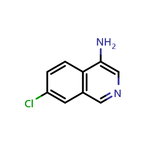Chemical structure of 7-chloroisoquinolin-4-amine , CAS 1369294-23-4, AChemBlock AD289637