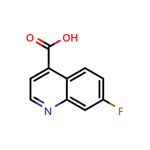 Chemical structure of 7-Fluoroquinoline-4-carboxylic acid , CAS 31009-03-7, AChemBlock AD289641