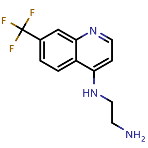 Chemical structure of N'-[7-(trifluoromethyl)-4-quinolyl]ethane-1,2-diamine , CAS 766544-91-6, AChemBlock AD289642