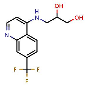 Chemical structure of 3-[[7-(trifluoromethyl)-4-quinolyl]amino]propane-1,2-diol , CAS 1798774-44-3, AChemBlock AD289643