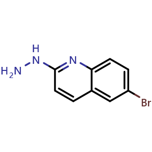 Chemical structure of 6-Bromo-2-hydrazinylquinoline , CAS 1343830-81-8, AChemBlock AD289645