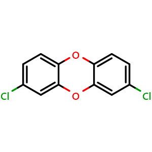Chemical structure of 2,8-Dichlorodibenzo[b,e][1,4]dioxine , CAS 38964-22-6, AChemBlock AD289652