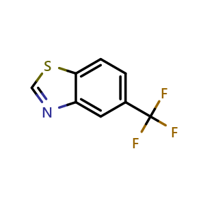 Chemical structure of 5-(Trifluoromethyl)benzo[d]thiazole , CAS 131337-62-7, AChemBlock AD289658