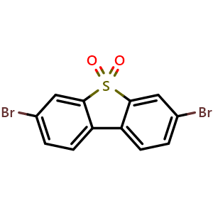 Chemical structure of 3,7-Dibromodibenzothiophene 5,5-dioxide , CAS 83834-12-2, AChemBlock AD289660