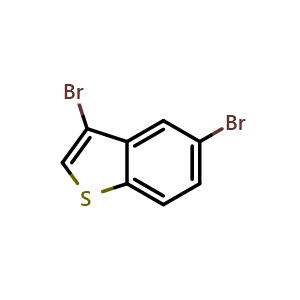 Chemical structure of 3,5-Dibromobenzo[b]thiophene , CAS 1423-62-7, AChemBlock AD289662