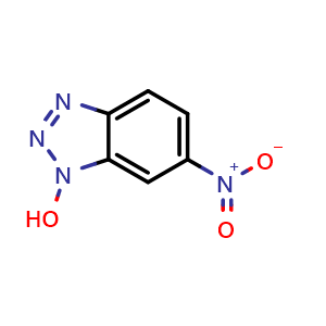 Chemical structure of 6-nitro-1H-1,2,3-benzotriazol-1-ol , CAS 26185-63-7, AChemBlock AD289664
