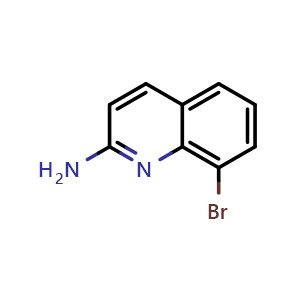 Chemical structure of 8-bromoquinolin-2-amine , CAS 1092304-85-2, AChemBlock AD289671