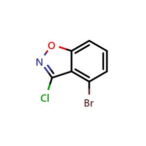 Chemical structure of 4-Bromo-3-chlorobenzo[d]isoxazole , CAS 1260751-76-5, AChemBlock AD289672